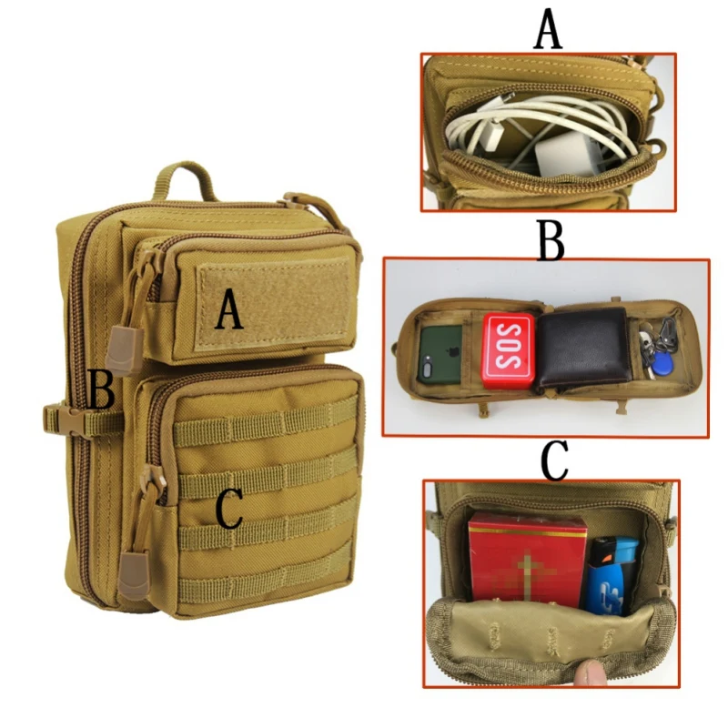 Tactical Molle Pouch marsupio Outdoor Men EDC Tool Bag Vest Pack borsa custodia per cellulare borsa da caccia