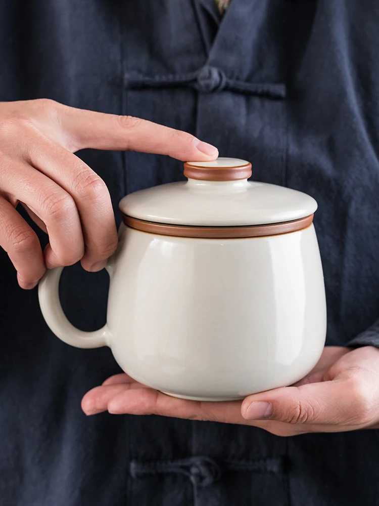 

Ретро Cerc Чайная водоотделительная кружка Большая чашка для заваривания чая Capaci с крышкой для офисного использования от Milu Porcelain Fac