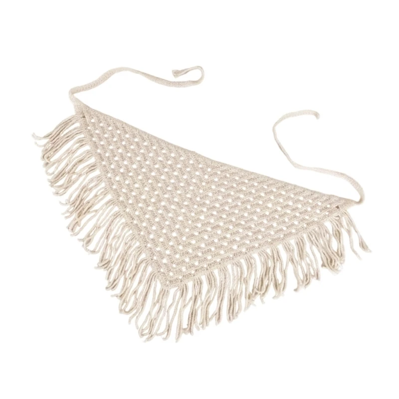 367C Breathable Knitted Pram Scarf Soft Polyester Triangled Wrap Breathable Knitted Scarf for Daily Commute