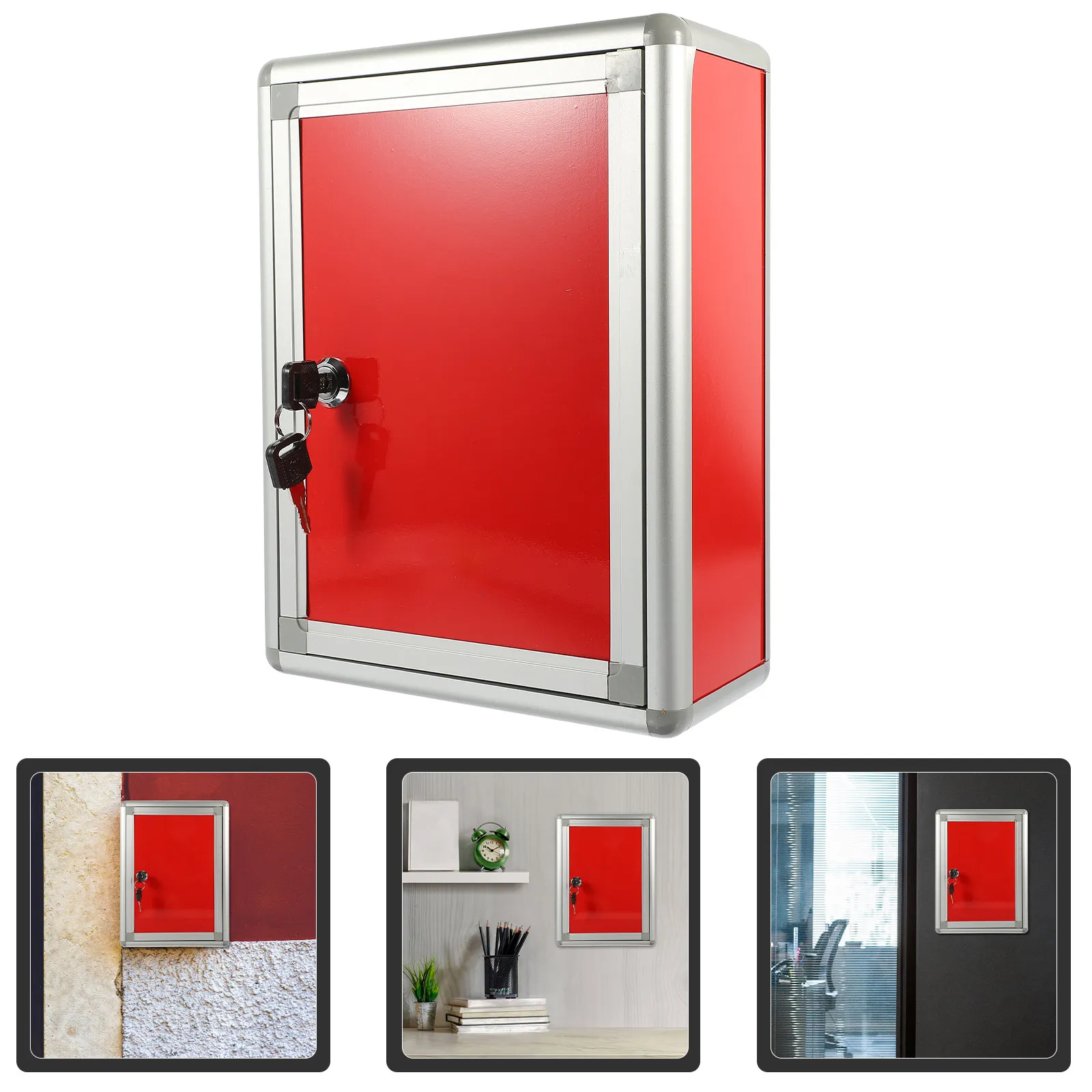 Wall Mount Mailbox Lightweight Aluminum Alloy Vintage Letter Box Locking Suggestion Box for Home Office Voting