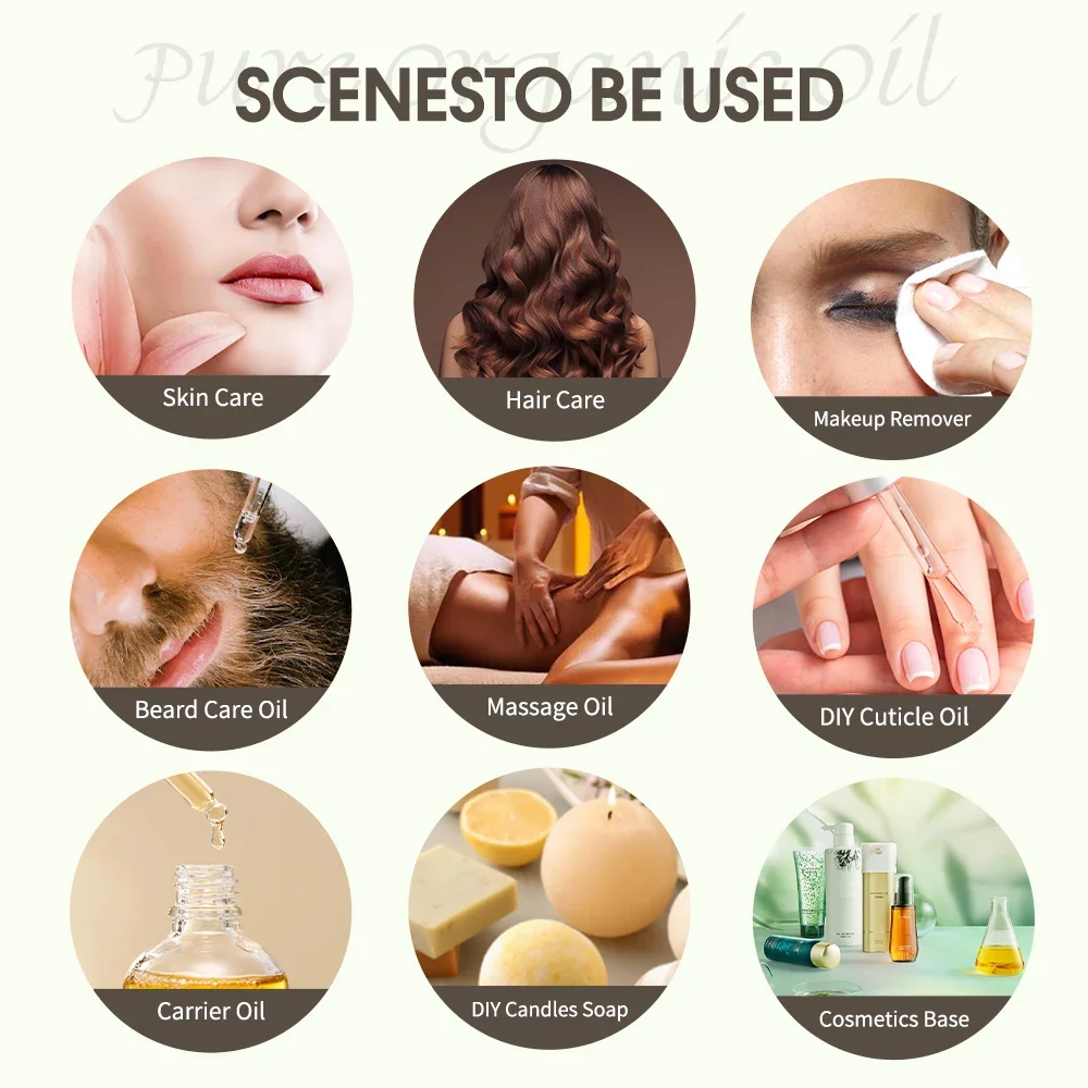 新しいココナッツマッサージオイル、ホホバヘアマッサージケアオイル、アーモンド、グレープ、ローズヒップ、アボカド、キャリアオイル、ブラックシード、小麦胚芽、ボディスキンケア