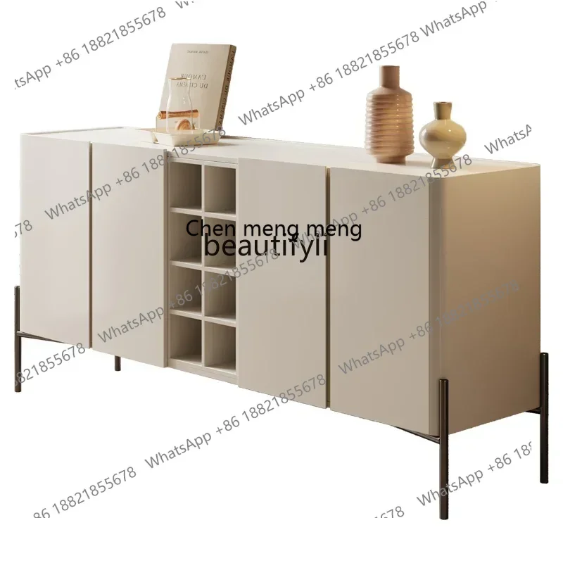 

D178 Modern simple side cabinet, cream wind storage locker, light luxury large apartment side cabinet