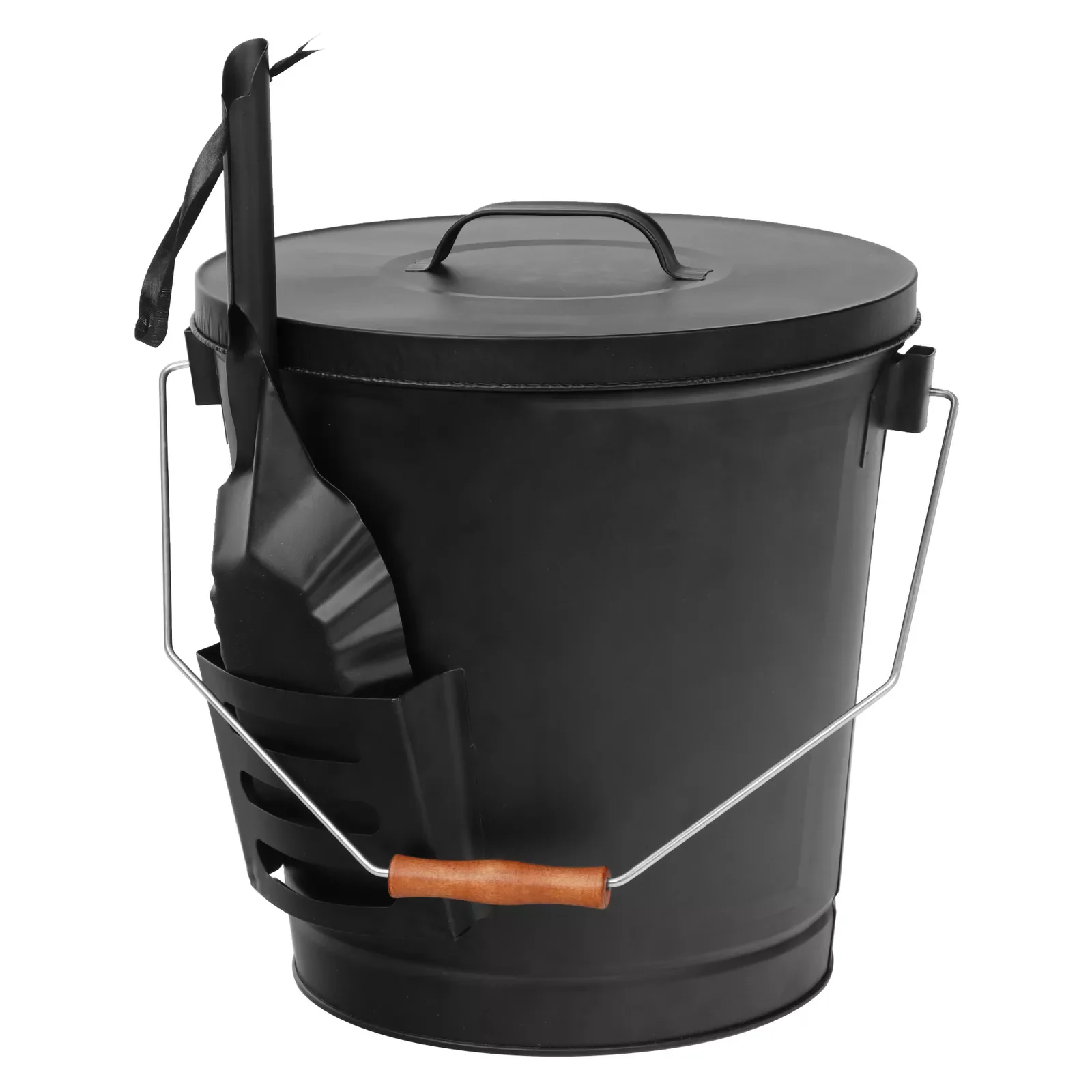 5.15 Gallon Ash Bucket with Lid and Shovel For Fireplaces Fire Pits Stoves Metal