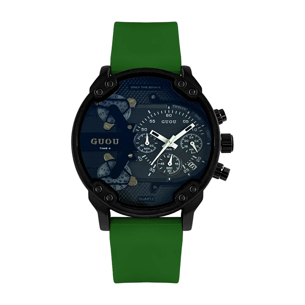 

Часы RUGGED RELIABLE READY 8229, новый дизайн, многофункциональные силиконовые часы с пятью контактами, модные водонепроницаемые кварцевые часы