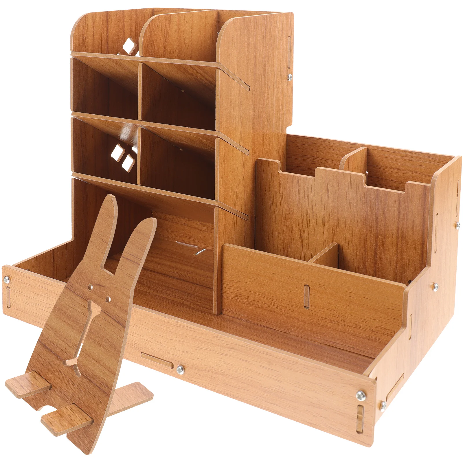 

Wooden Pen Storage Box Pencil Holder Desk Organizer Student Teacher Classroom Office Supplies Multifunction