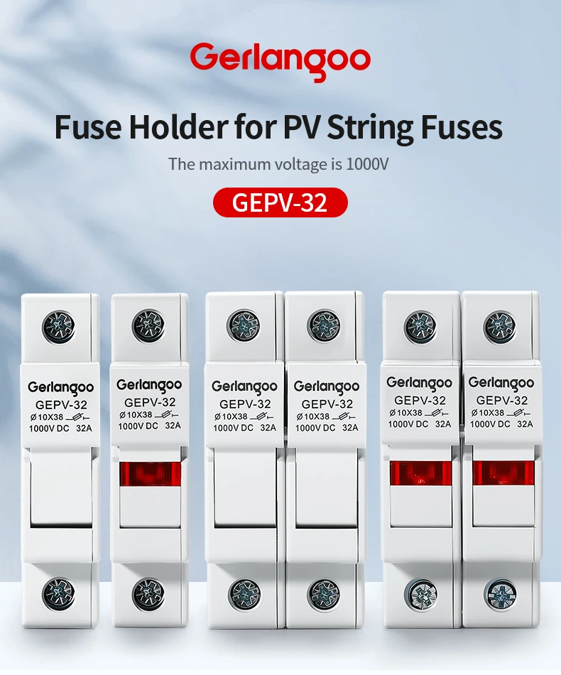 1P 2P DC-Sicherungshalter 10*38mm Hochspannungs-Solar-PV 1000V GEPV-32 Basis Photovoltaik-System-Schutzschalter GPV – Detail 1