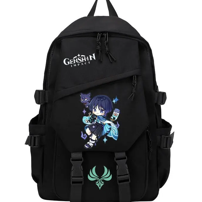 

Genshin Impact New Scaramouche Q Version Anime Style Large Capacity Unisex School Bag Ins Student Backpack ANI