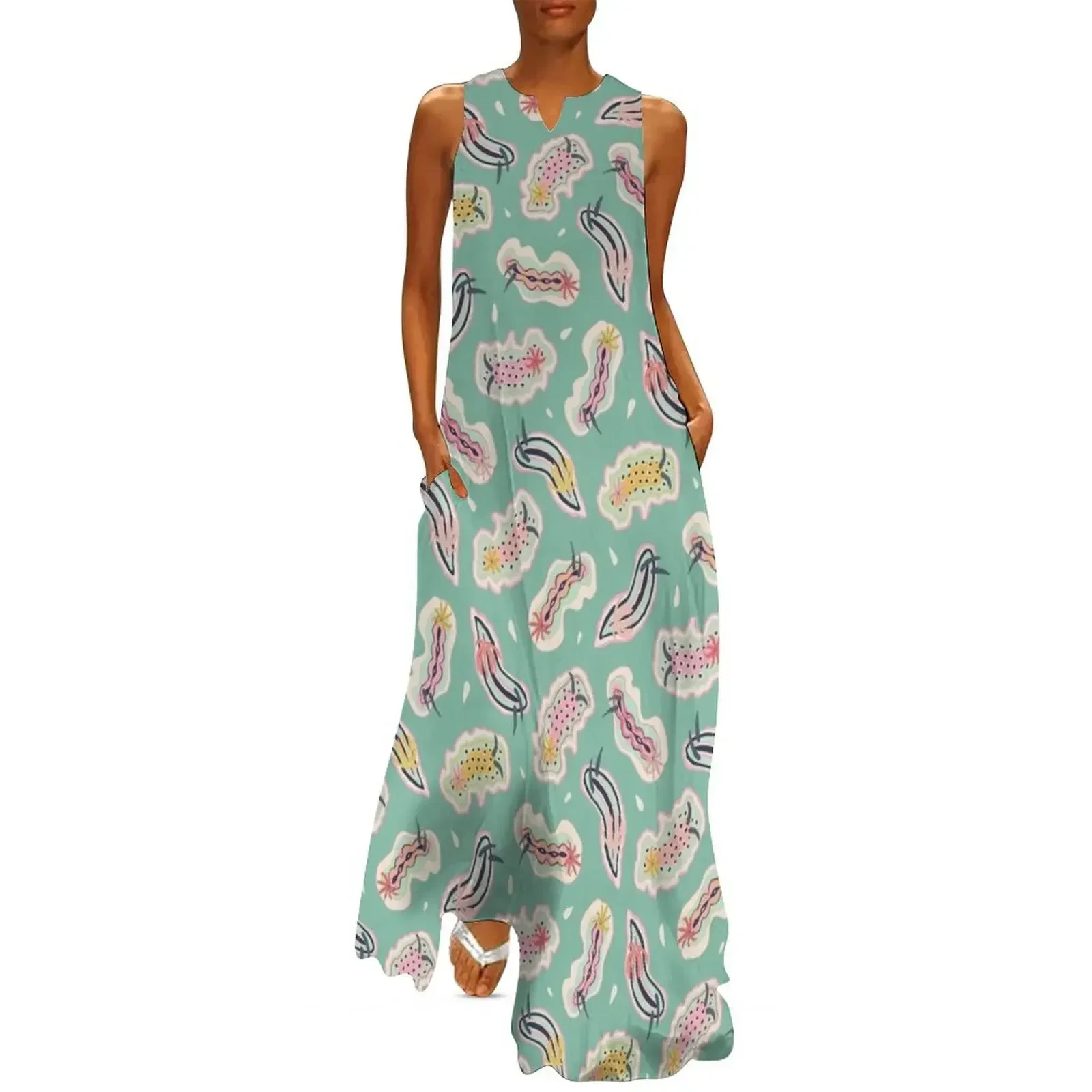 

Nudibranch Circus Sea Life Pattern Long Dress dress for women Clothing evening dress ladies