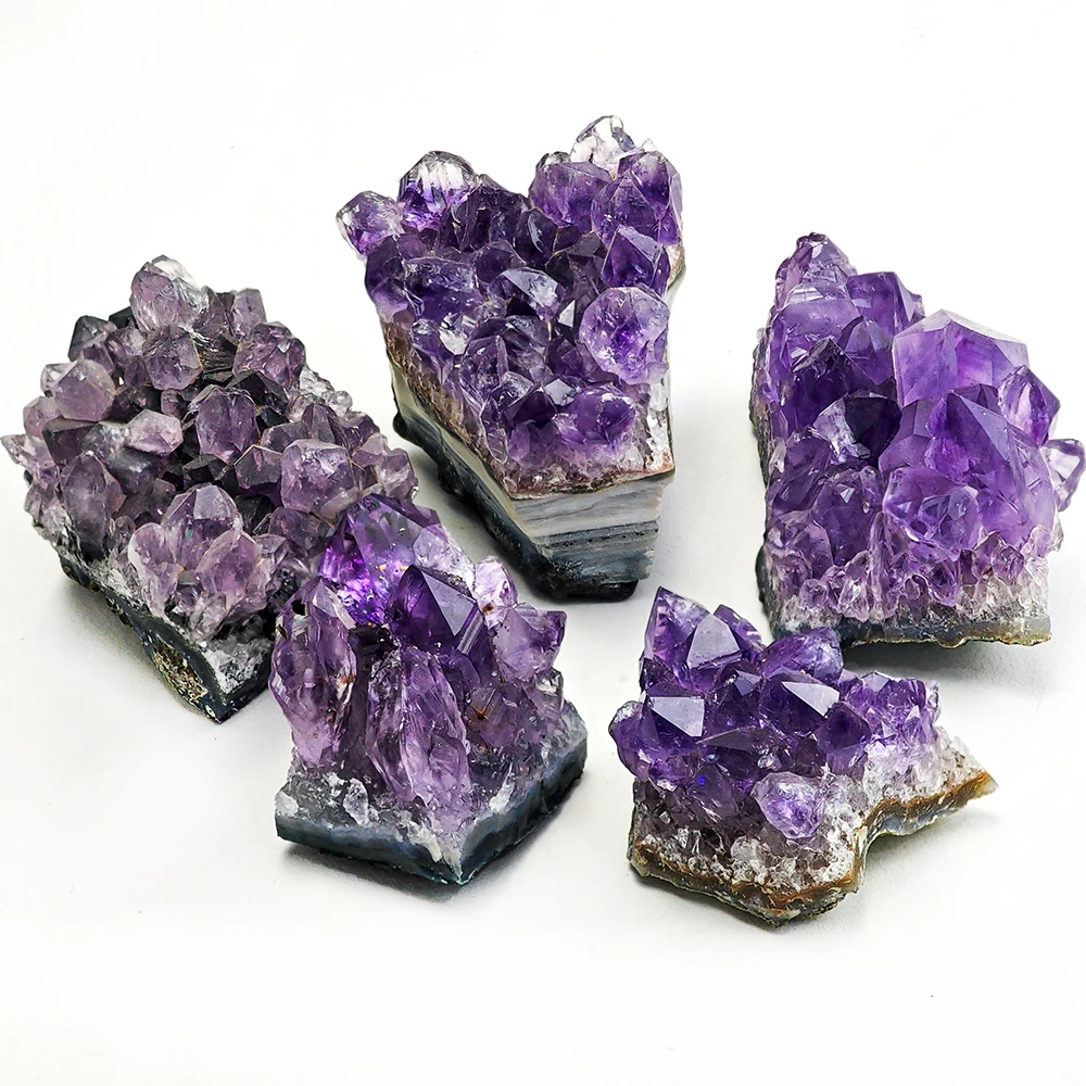 Natural Raw Amethyst Cluster Energy Mineral Purple Crystal Rock Specimen Brazilian Amethyst Cluster Home Decoration Stone Crafts