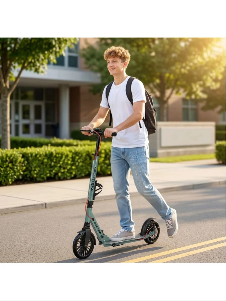 SPORTNOW Foldable Kick Scooter with Height Adjustable Handlebar, Adult Scooters, Silver