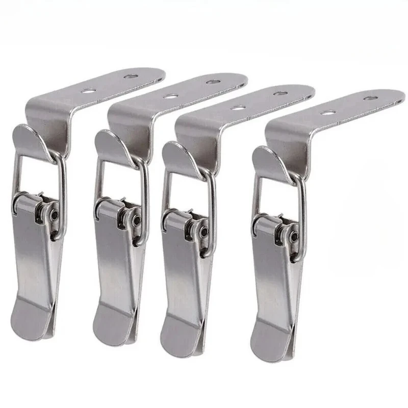 8pcs 90° Stainless Steel Spring Loaded Box Draw Toggle Latch Catch Clamp Clip Clasp Closures Crate Snap Lock