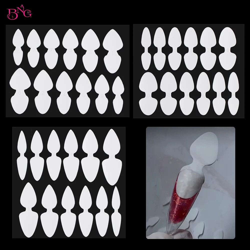 12Pcs Double-sided Silicone Mold for French Manicure Dual Forms Nails French Tip Stickers for Higher Edges Reusable Pads