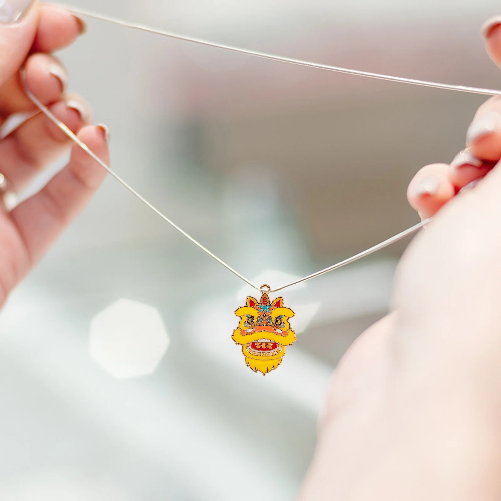 

10pcs Yellow Dragon Pendant Charm Necklace Keychain Accessories for DIY Jewelry Women Vintage Decor Retro Metal