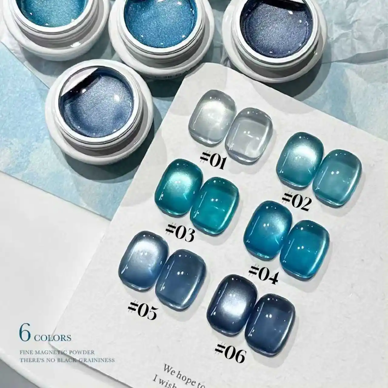 MIANEL 10ML Blue Island Glasperlen Katzenauge Gel-Nagellack Blaue Nägel Frühlingsnägel Nagelbedarf Nagelkunst Salonbedarf