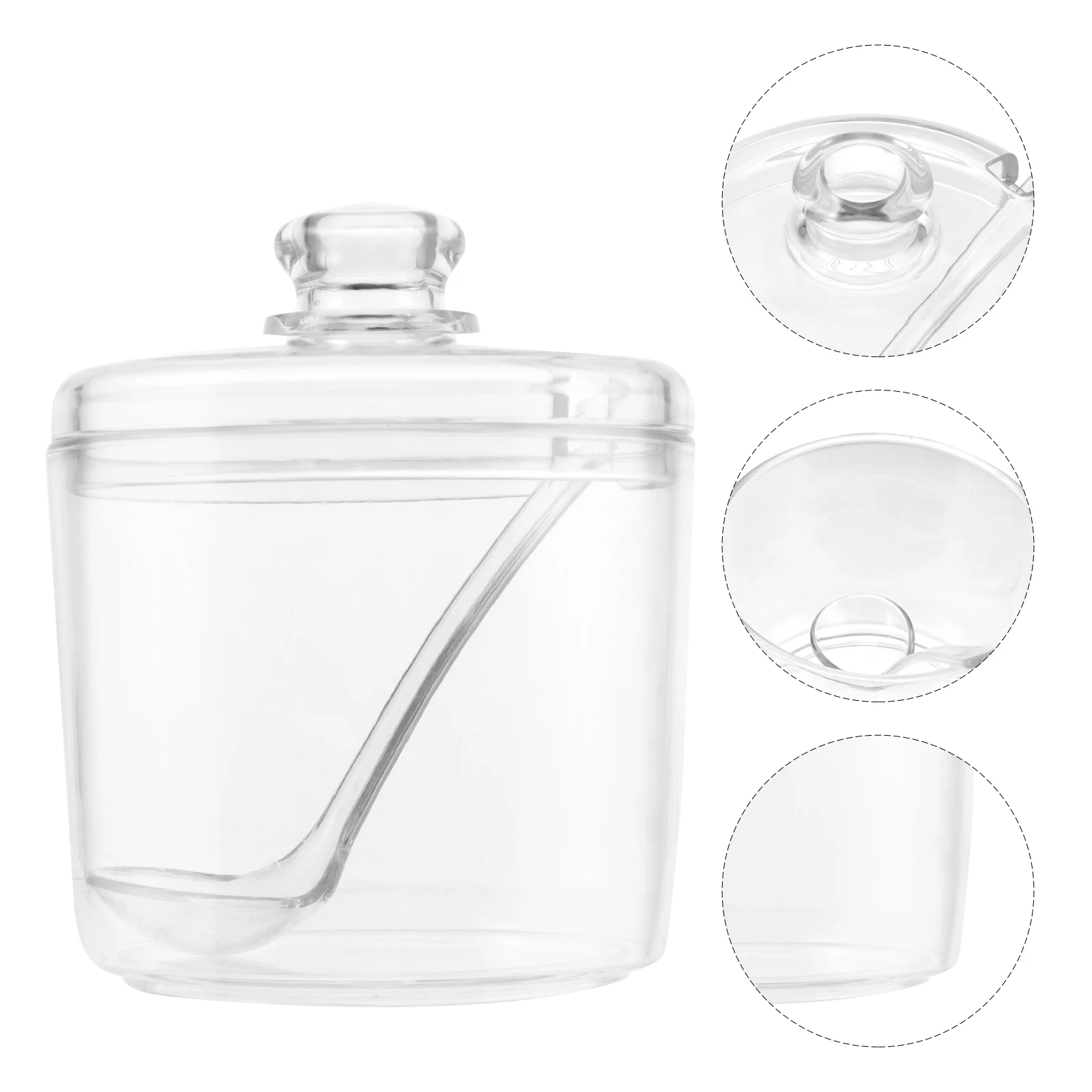 

2pcs Seasoning Box Kitchen Spice Can Salt Sugar Container Flavor Jar Large Capacity Storage Jar with Groove for Kitchen