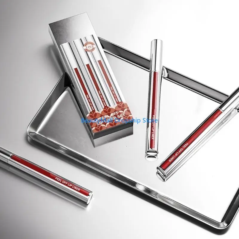 40JD 3 stks professionele afpellen lipvoering vlek matte afwerking waterdicht en vleugje goed voor precieze lipdefinitie