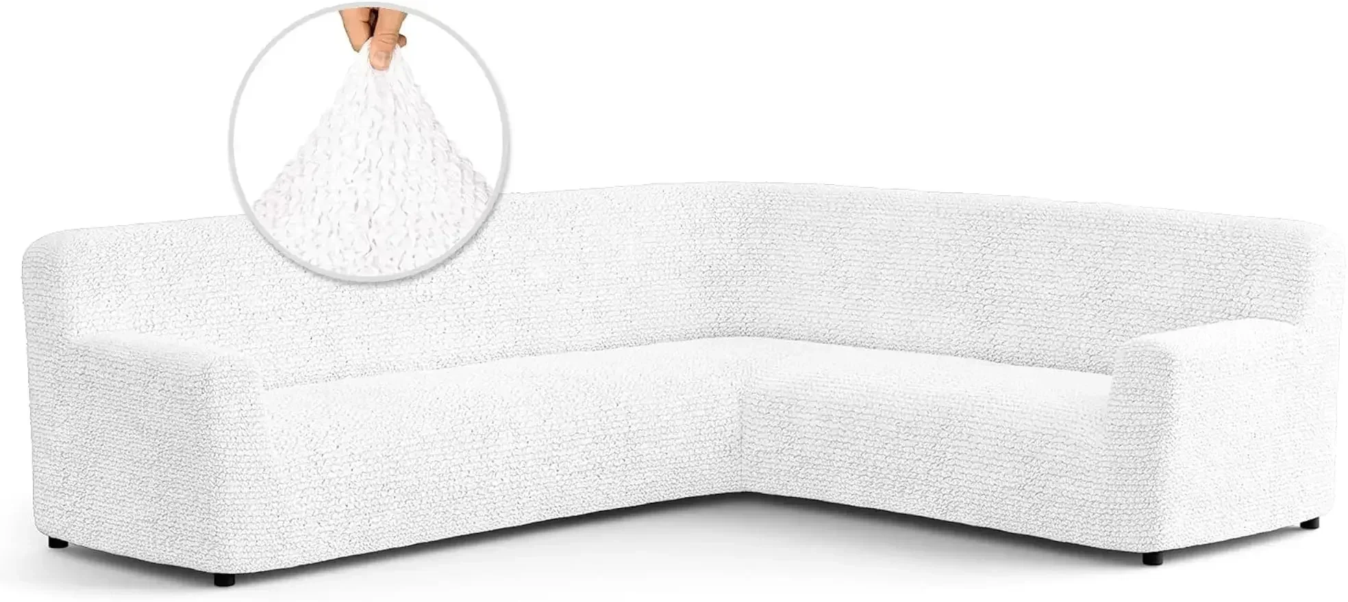 Soft Polyester Sectional Sofa Cover, Corner  Slipcover, Couch Slipcovers, 1-Piece Form Fit, Stretch Furniture