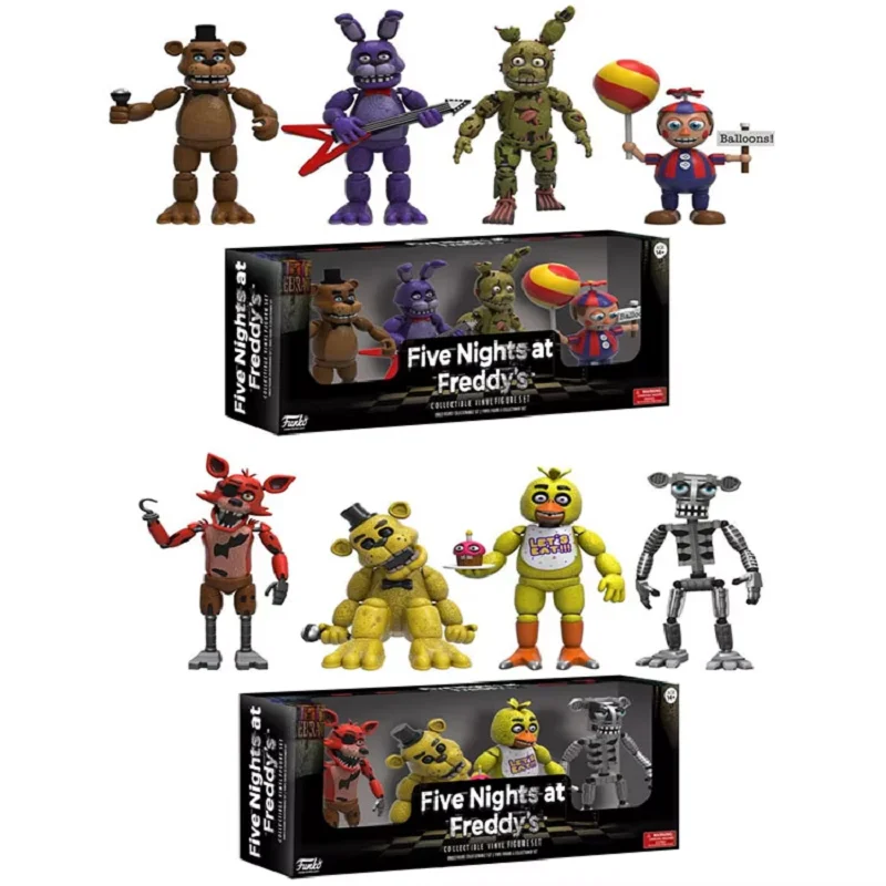 Funko Pop FNAF 4pcs/set Freddy Bonnie Chica Foxy Nightmare Balloon Boy Action Figure Collection Model Doll Toys