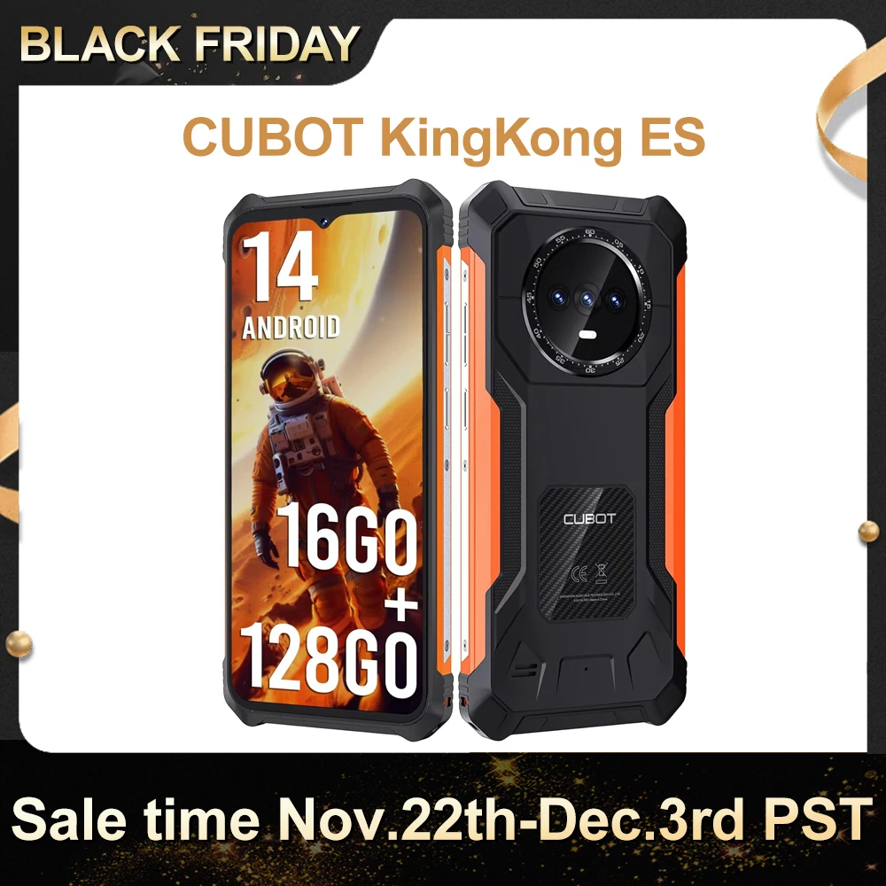 Cubot KingKong ES 16Go + 128Go HD + 48MP camera 48MP Android 14 IP68 waterproof GPS Double SIM 4G