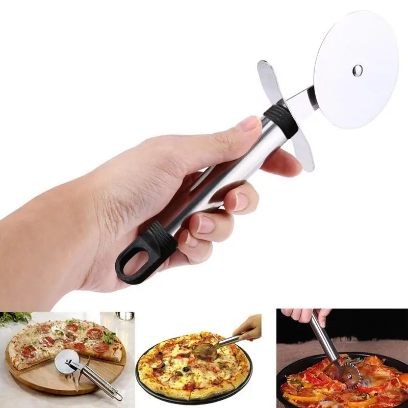 Pcs Stainless Steel Pizza Cutter Round Wheel Roller Cake Knife With Finger Protection Kitchen Tools