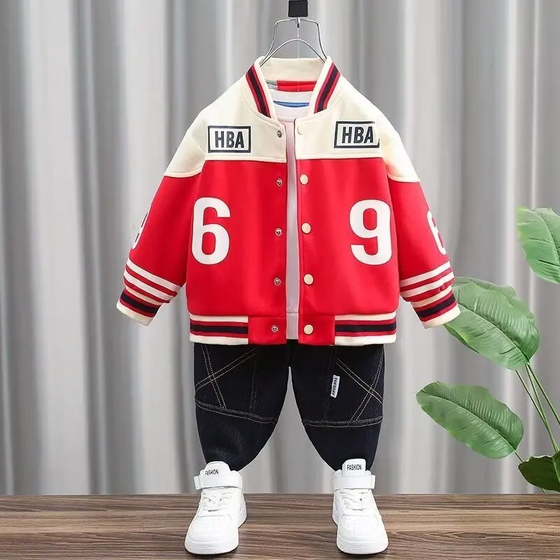 

Spring Autumn Baby Boys 2Pcs Clothing Set Baseball Jacket Pants Toddler Kids Tracksuits Children's Wear