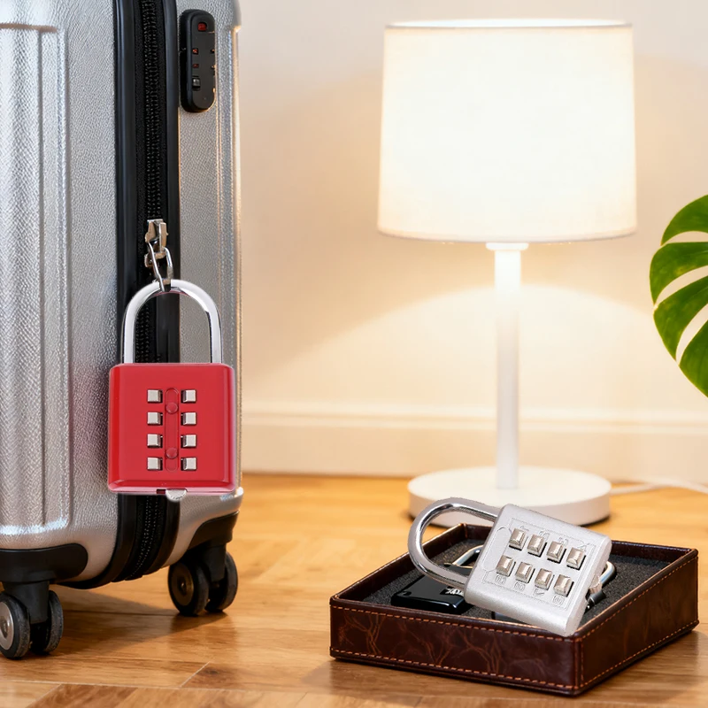 8 Digits Password Code Combination Padlock Zinc Alloy Suitcase For Luggage Travel Code Smart Lock Code Keyed Anti-thieft Lock