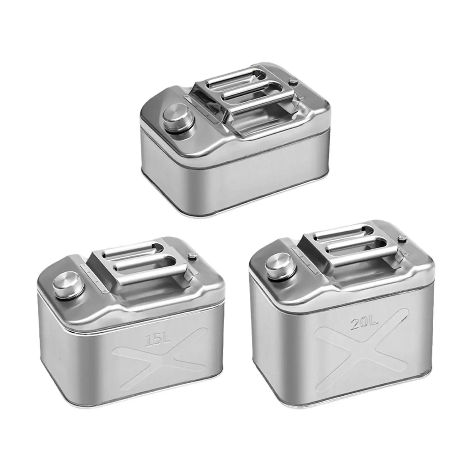 

Water Container,Stainless Steel,Portable Heavy Duty,for Camping Outdoors,High Capacity,Metal Tank Jug Fuel Tank Petrol Can