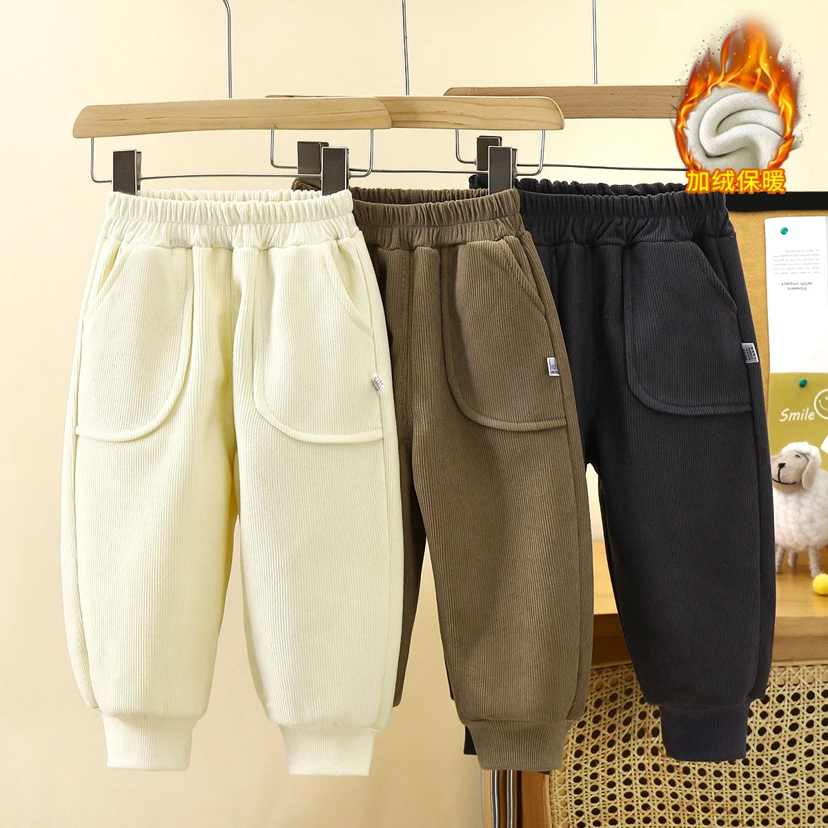 

Children's Pants Winter New Thickened Thermal Pants Sweatpants Children's Clothing