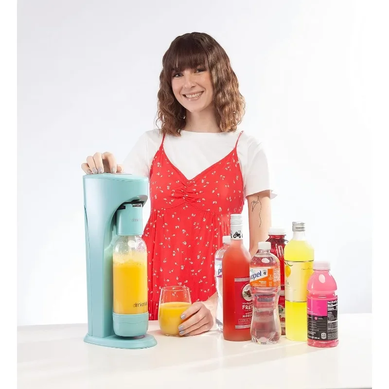 Drinkmate OmniFizz acqua frizzante e Soda Maker, carbonizza qualsiasi bevanda, pacchetto Bubble Up-include due cilindri CO2 da 60 litri