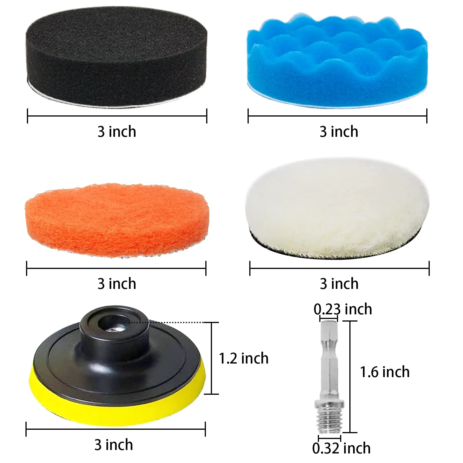 3 Inch Headlight Repair Restoration Kit 68 Pcs Hook and Loop Auto Waxing Sponge Sanding Pad Sandpaper for Car Detail Cleaning