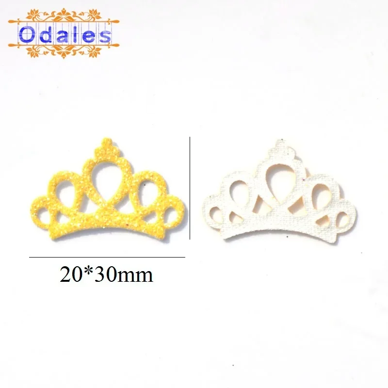 80Pcs/lots DIY Glitter Gold Crown Scrapbooking Crafts Crown Patches Bow Center Cake Decorating Supplies Headwear Appliques