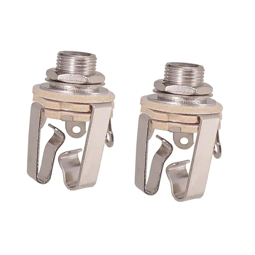 Electric Guitar Output Jack Plate Brass Socket Parts for Bass Active Pickup Assembly Repair Upgrade