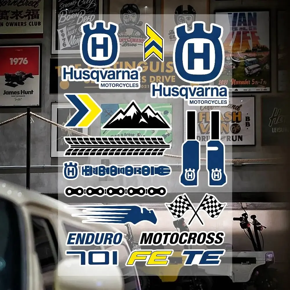 H-us-qvarna Waterproof Reflective Motorbike Stickers Easy Peel Removable Decals for Motorcycle Car