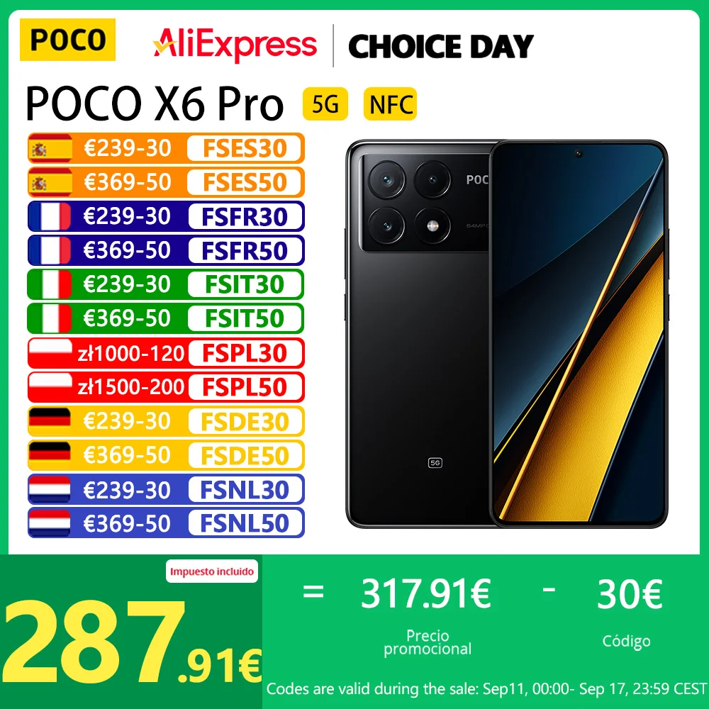 POCO X6 Pro 5G 8GB RAM 256GB ROM,NFC,Dimensity 8300-Ultra,120Hz,64MP camera,67W charging,5000mAh,Global version