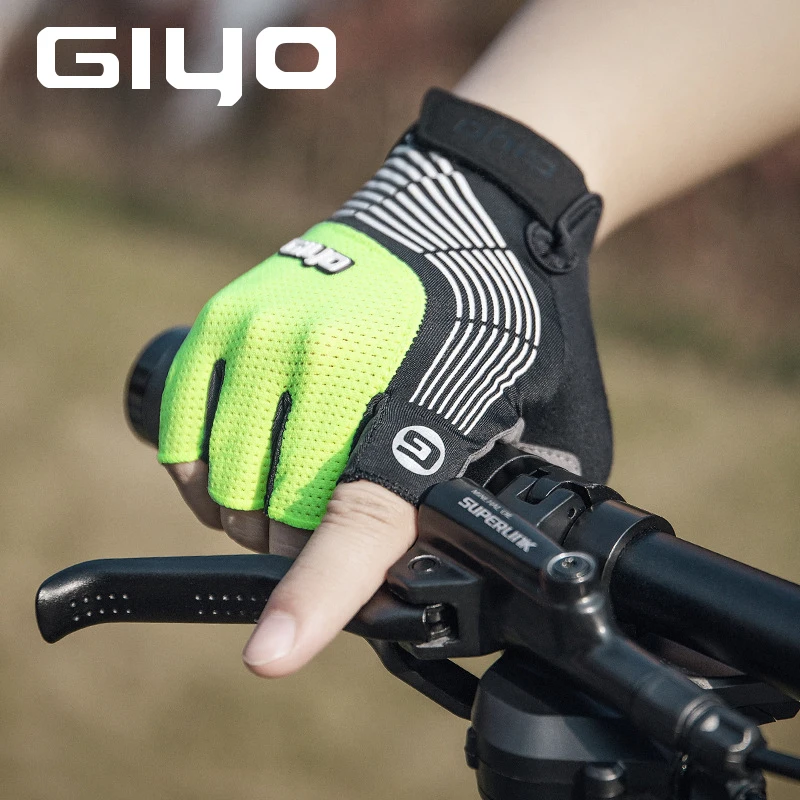 GIYO New Cycling Gloves Summer Breathable Men Women Shock-Absorbing Anti-Slip Bicycle Half Finger Gloves MTB Road Bike Accessori