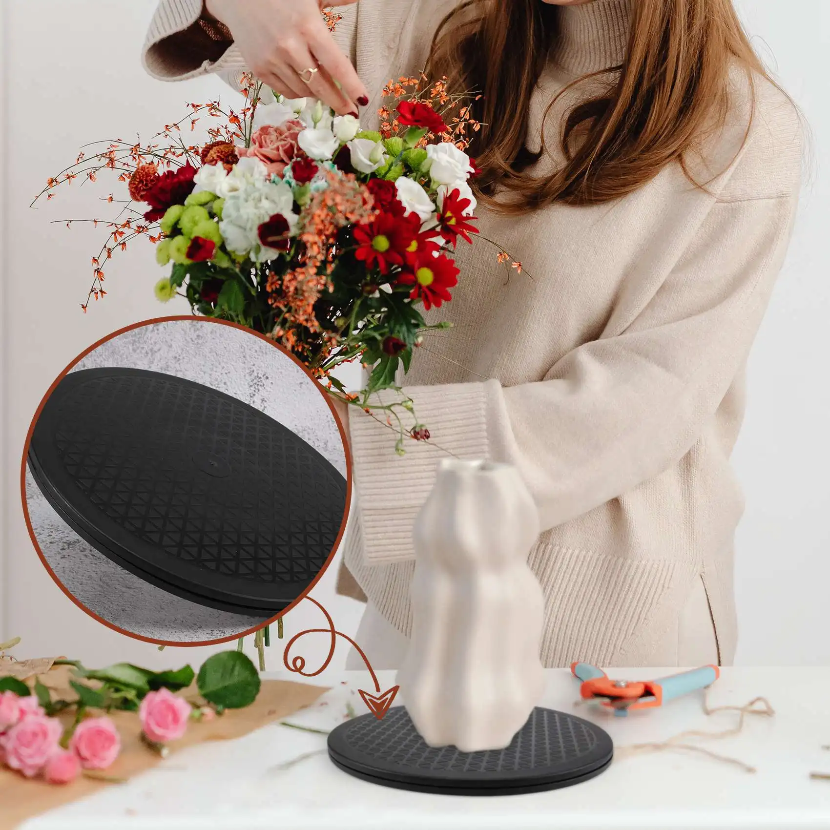 The New 12Inch Bonsai Turntable Rotating Plate Wheel Revolving Home Kitchen Display Stand