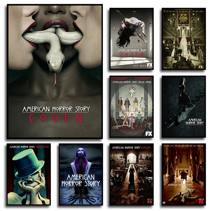 Classic Movies American Horror Story Poster and Prints Canvas Painting Wall Art Thrilling Film Picture for Room Home Decor Gift