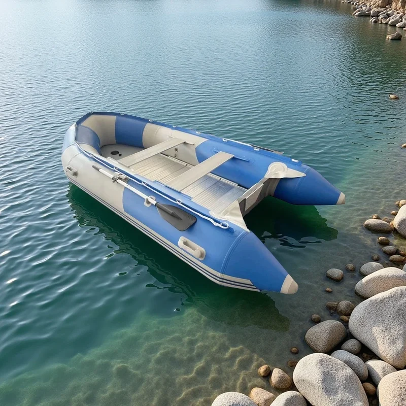 

0.9mm/ 1.2mm PVC Aluminum Floor Cheap Speed Rowing 2-6 Person Folding Inflatable Dinghy Boats