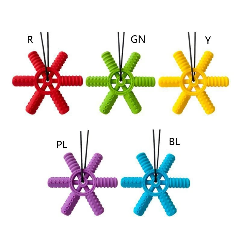 

Baby silicone teether children Ship Rudder chewing necklace sensory chewing molar pendant oral motor toy for ADHD boy gift