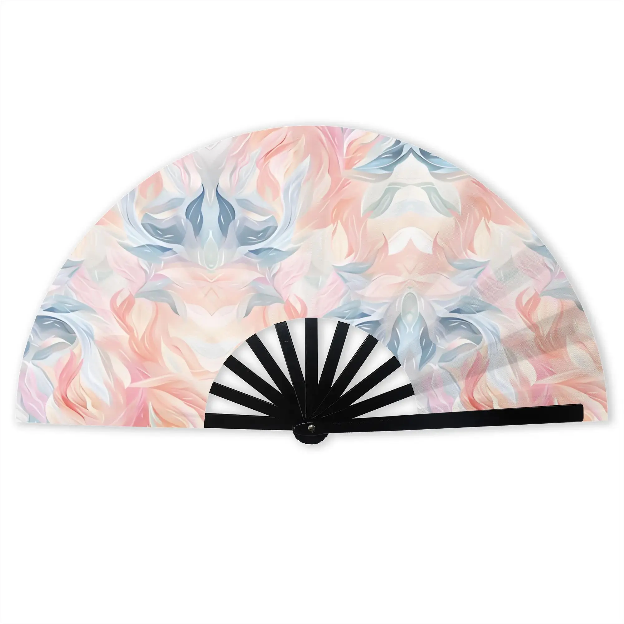 Tie Dye Folding Hand Fan Personalized  Polyester Fabric Fan Novelty Summer Accessory Decorative Fans