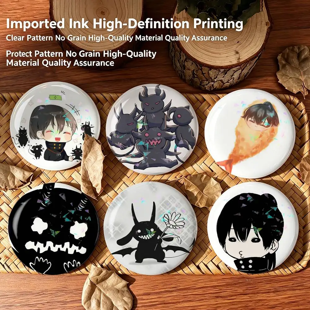 N-Nacht Faust Anime Black Clover Custom Tinplate Round Button Badges Pins Brooches for Clothes Backpack