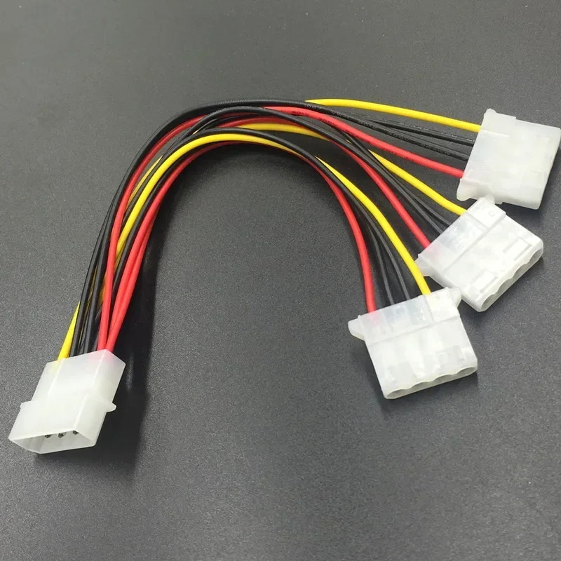 

4Pin IDE Power Cables HY1578 4 Pin Molex Male To 3 Port Molex IDE Female Power Supply Splitter Adapter Cable