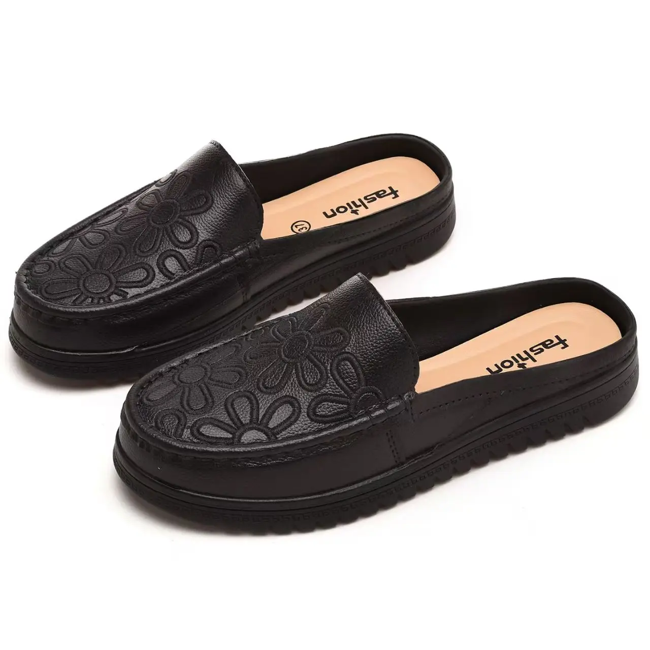 

Women Baotou Flat Sole Half Slippers Summer New Thick Sole Non Slip Waterproof Home Slippers Easy To Clean Outdoor Slippers