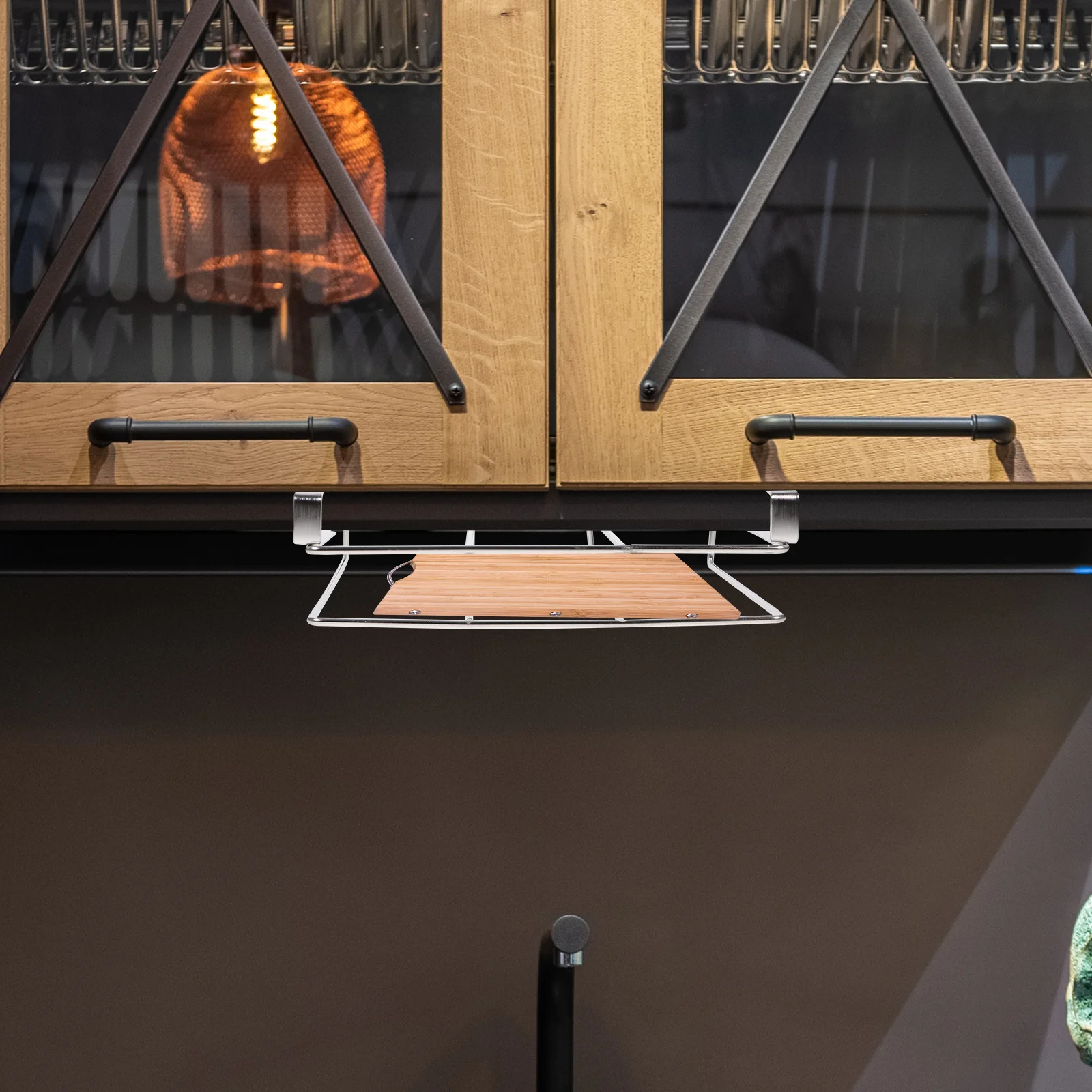 

Hanging Cutting Board Rack Strong Bearing Kitchen Storage Rack Cabinet Holder Pot Lid Organizer Cutting Board Organizer Kitchen