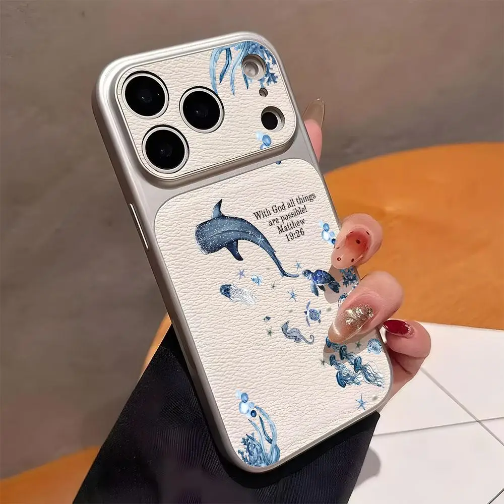 

Sea Dream Aesthetic Faux Sheepskin Phone Case for Iphone 17 16 15 14 13 12 11 Pro Max Plus Black Shockproof Cover Phone Case