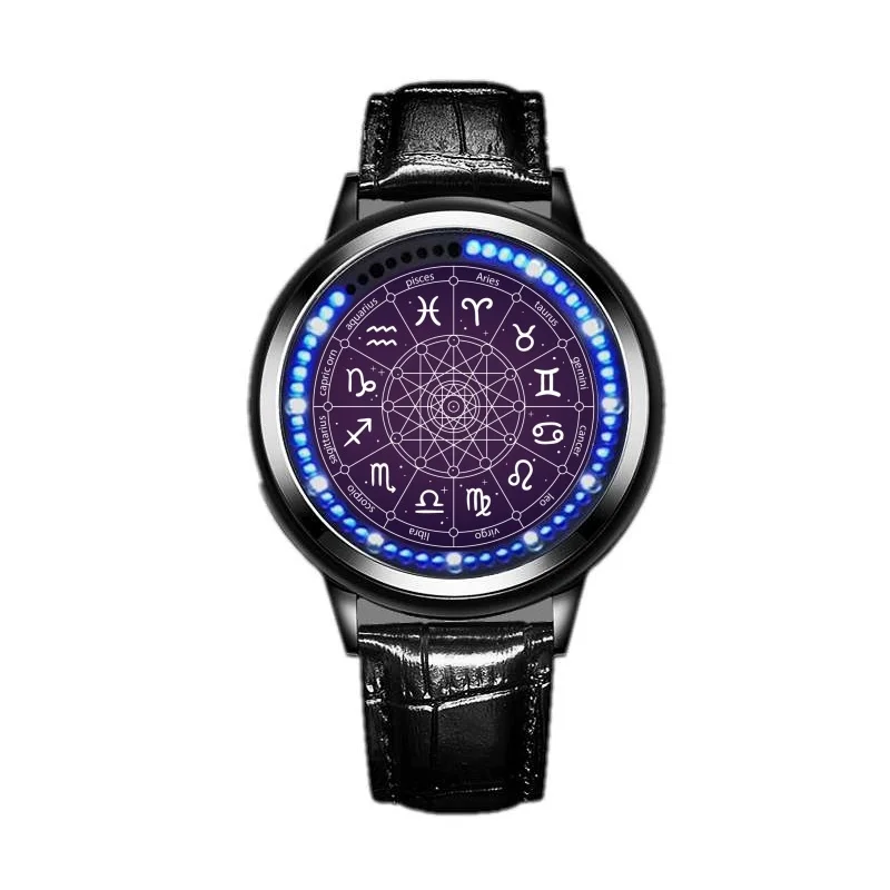 The zodiac watch 12 zodiac signs 12 palace Twelve constellation starry sky Creative Digital Watches custom Christmas present