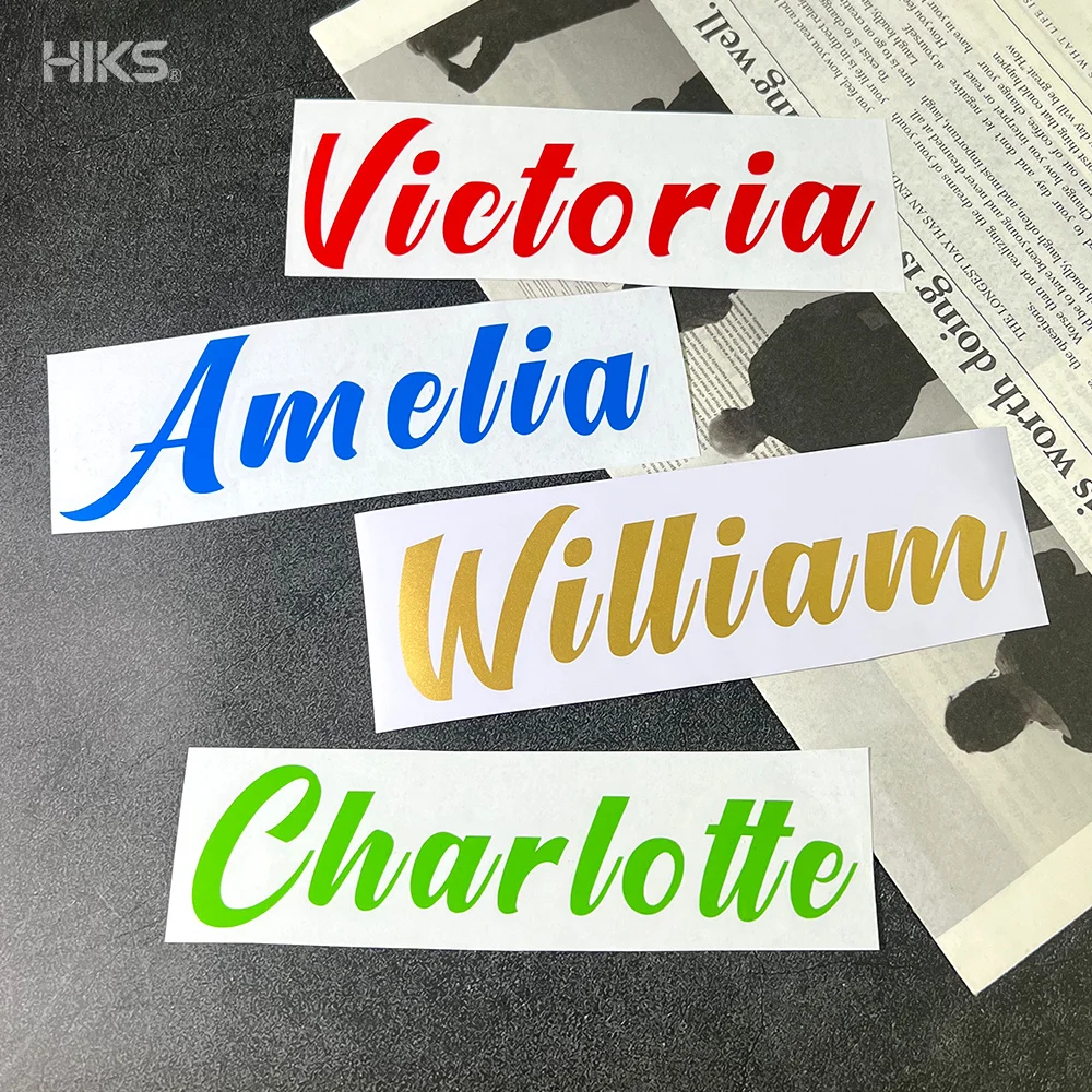 3PCS Custom Name Stickers Personalized Handwritten Quote Vinyl Decals Waterproof for Wedding Birthday Party Christmas Home Decor view 6