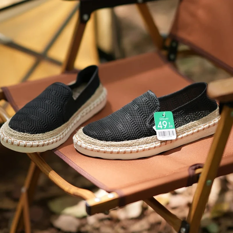 

Spring Summer Men Canvas Casual Shoes Breathable Slip-on Loafers Street Cool Fisherman Shoes