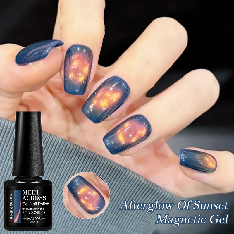Afterglow Of Sunset Cat Magnetischer Gel-Nagellack, verschiedene Winkel, verschiedene Farben, Nail Art Soak Off, UV-Gel-Lack, Nagelzubehör