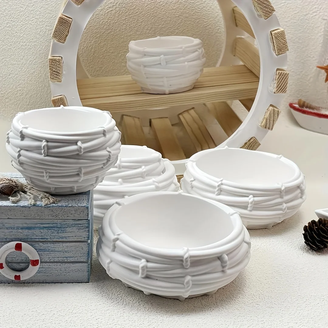1/2 Stück DIY handgefertigte Vogelnest-Silikonform, perfekt für die Herstellung von Kerzen, Harzschmuck, Ton- und Gipsarbeiten, kreativ – Detail 1